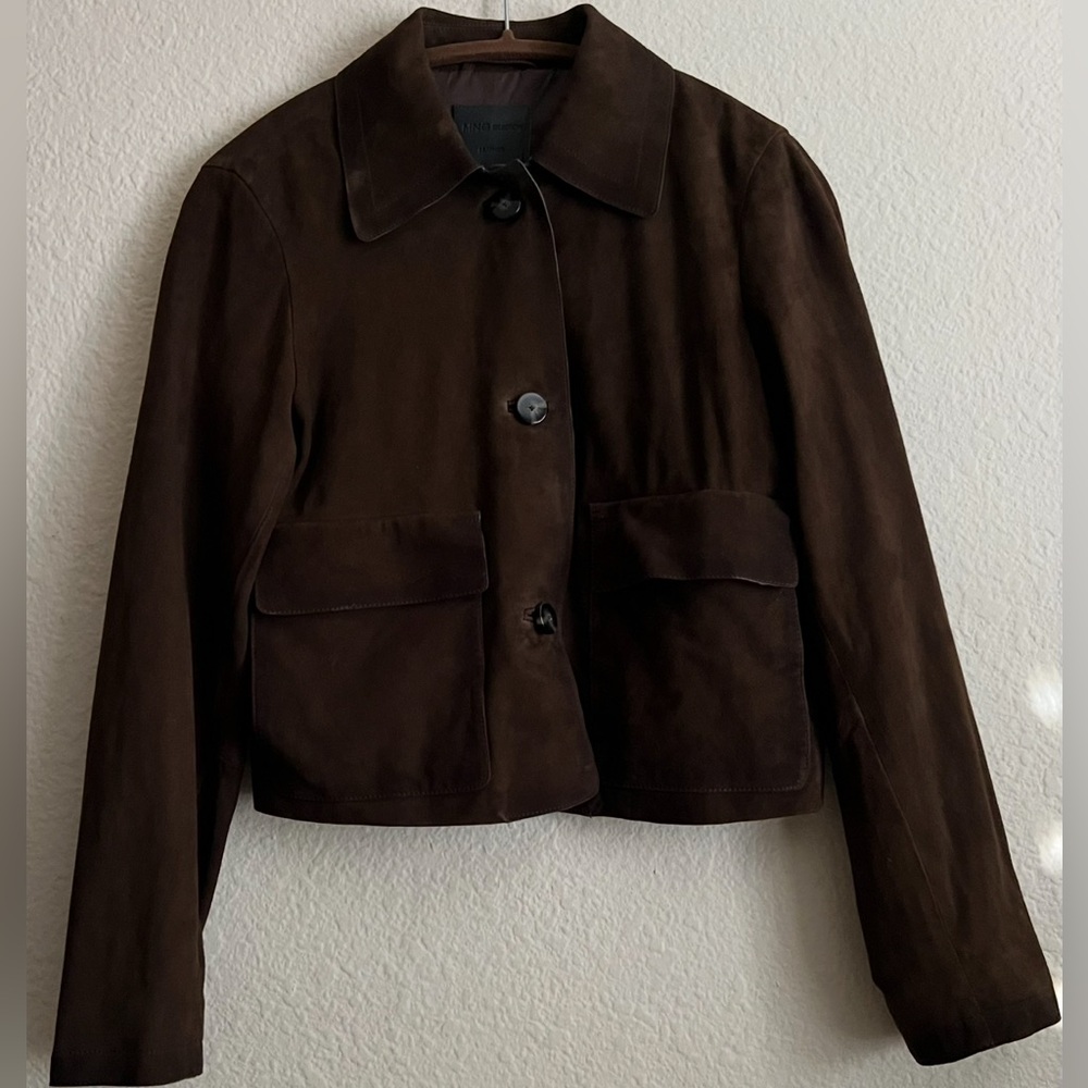 Women’s Mango SELECTION SUEDE LEATHER Jacket Small New - Picture 2 of 10